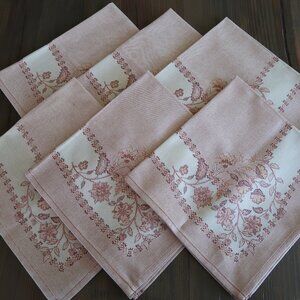 6 Rare Vent du Sud France Floral Dinner Napkins 21"